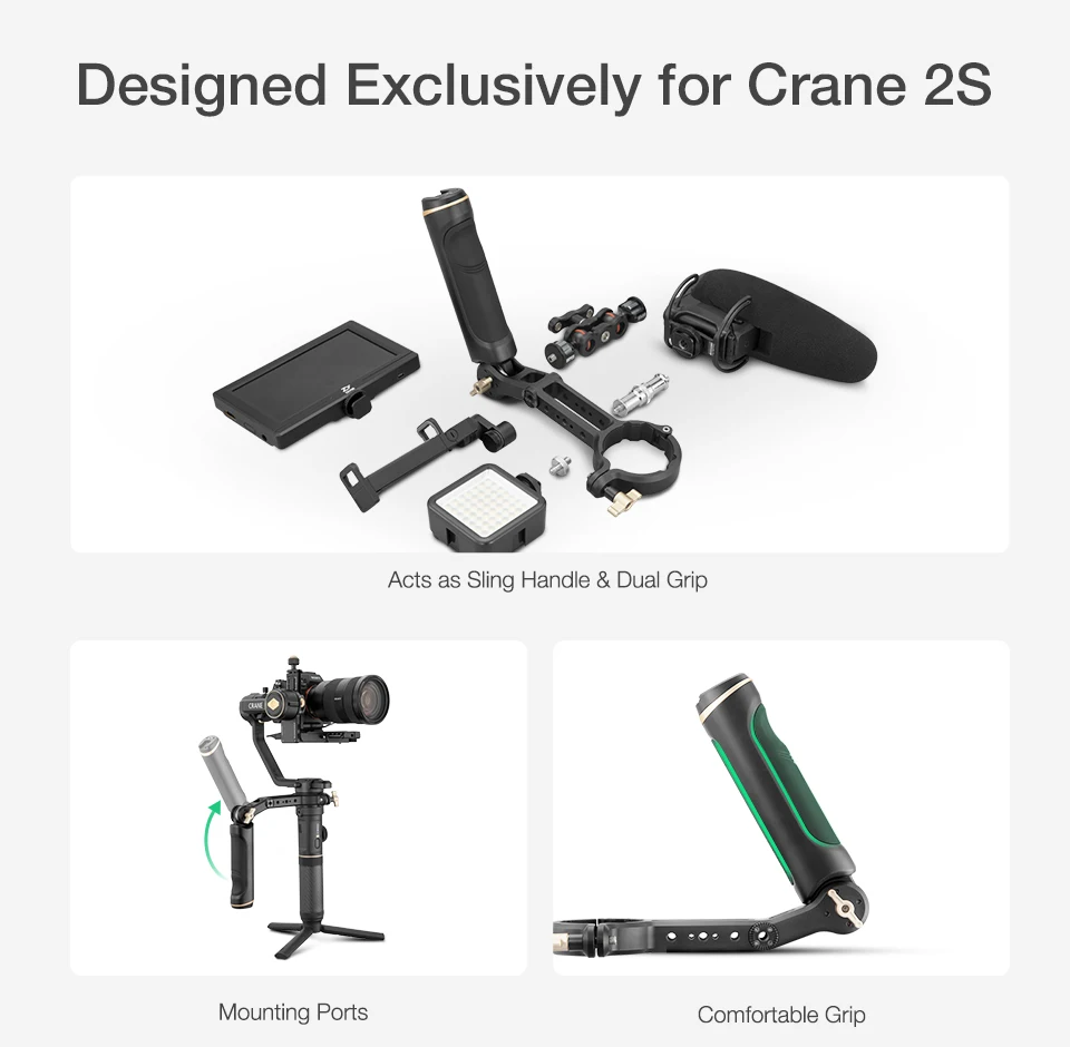 Zhiyun Официальный аксессуары TransMount кран 2S слинг ручка для крана комбинированный Pro