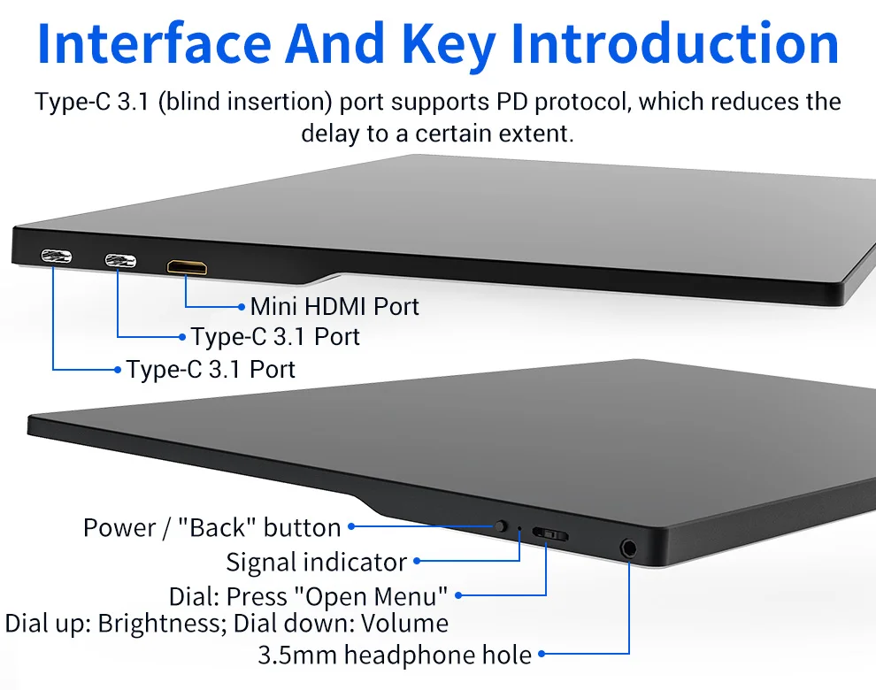 156 4k usb 31 type c сенсорный экран портат