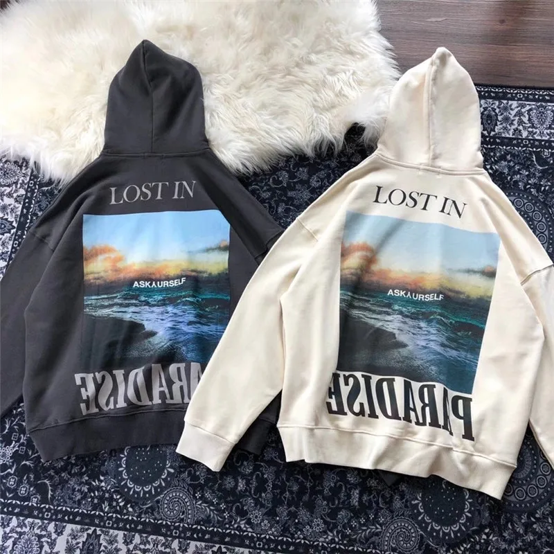 

Colorful Reflective Askyurself Hoodie Top Version Pullovers Vintage Lost In Paradise Sweatshirts