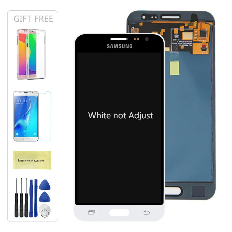 White not Adjust J320F lcd для samsung Galaxy J3 J320 lcd J320A J320FN J320M lcd дисплей с кодирующий преобразователь сенсорного экрана в сборе - Цвет: White not Adjust