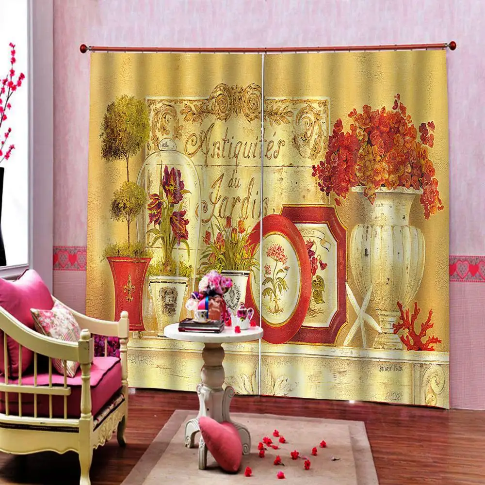 Современная 3D картина маслом цветы комнатный декор занавеска с Европейским