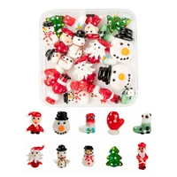 20pcsbox christmas themed handmade lampwork beads christmas gloves santa claus bead for jewelry making decor accessories
