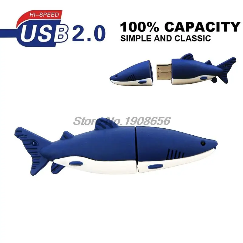 Мультяшная Акула Usb флеш-накопитель милые животные 32 ГБ USB флешки 64 Cle U диск