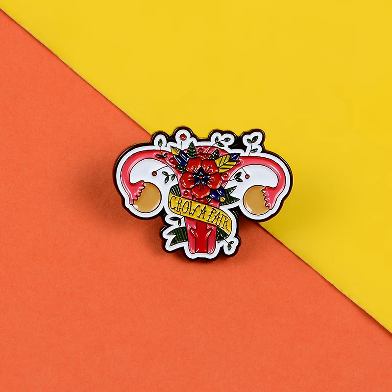 Женская эмалированная брошь для Вагины и матки значок на вазу лацкан куртку из