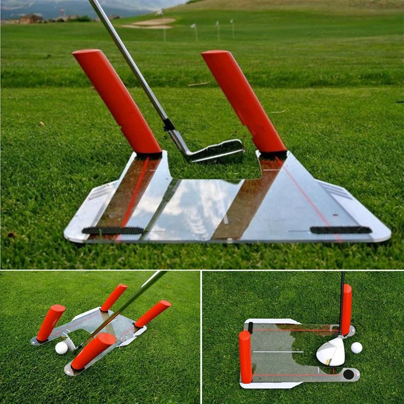 

High-Quality Pc Golf Aiming Hitting Trainer Golf Swing Trainer Shatterproof Mirror Golf Putter Mirror Accessories Tool