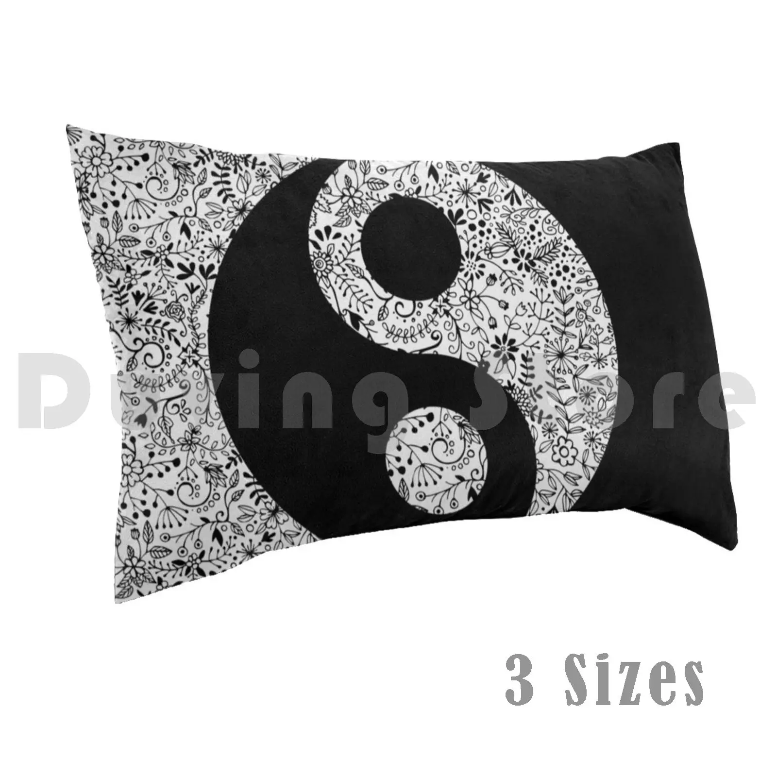 

Pillow Case Floral Yinyang Hat Yinyang Yin Yang Ying Ying Yang Symbol Black And White Yin Yang Black