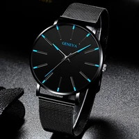 luxury minimalist mens fashion ultra thin watches simple men business stainless steel mesh belt quartz watch relogio masculino