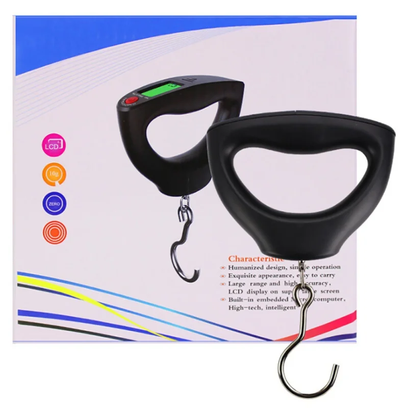 

10g-50Kg-Portable Mini Digital Hand Held Fish Hook Hanging Scale Electronic Weighting Luggage Scale LED Display Balance +