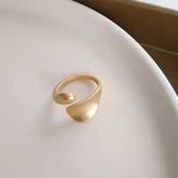 personality trend metal ring for women jewelry design matte golden plating finger ring creative girl student party gifts