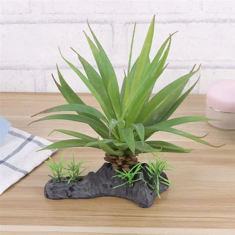1 Pc Simulated Water Plants For Pet Reptile Turtle Fish Tank Succulents Home Ornament Terrarium Decoration (Green) | Дом и сад