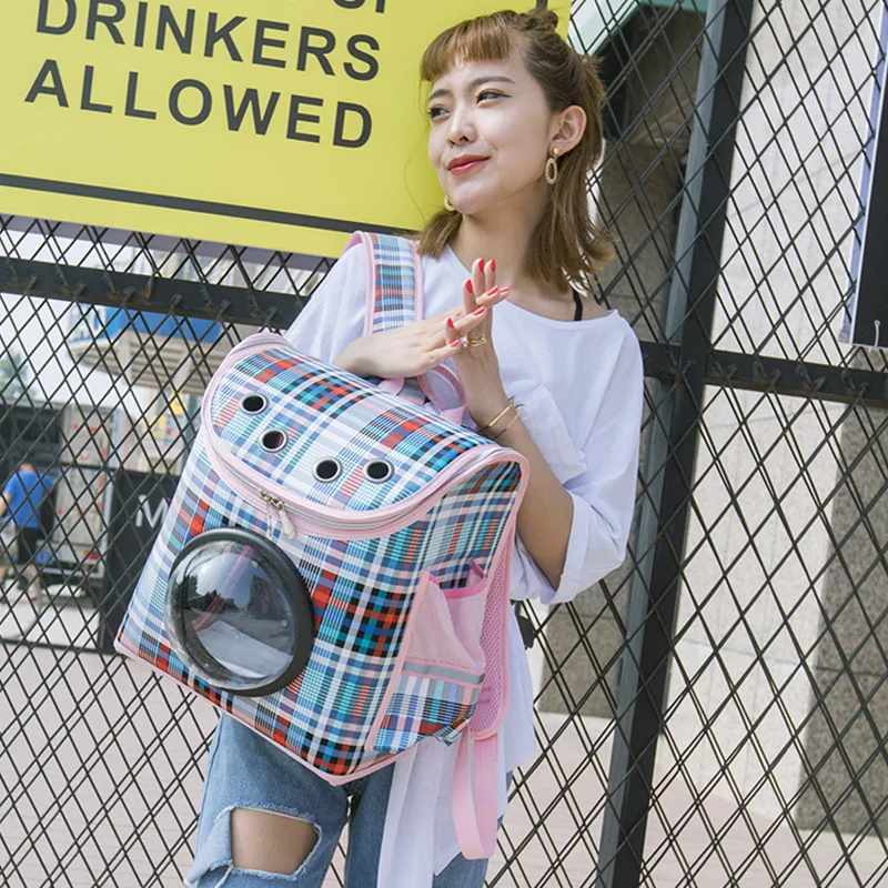 Рюкзак переноска для собак и кошек космос астронавт пузырьковое окно щенков