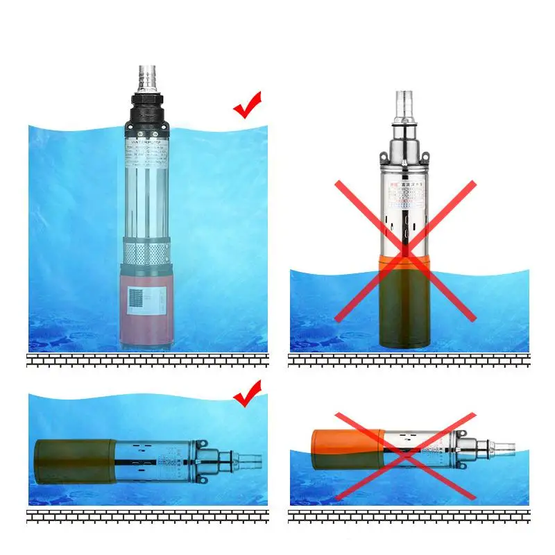 

12V/24V/48V 250W/300W/550W High Lift 55m Water Pump High Pressure Deep Well Pump Submersible Pump Agricultural Irrigation Garden