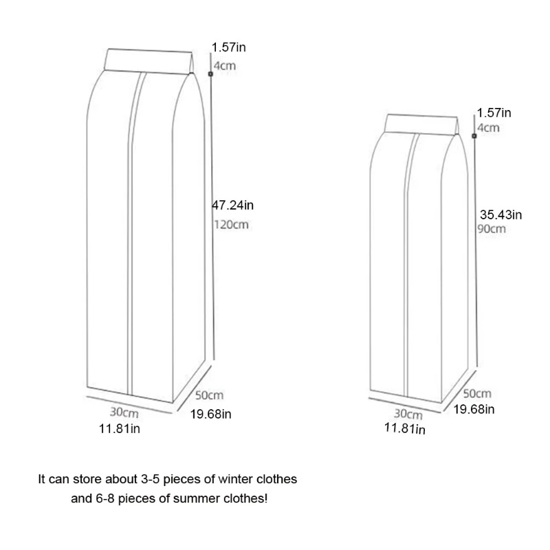 

Large Capacity Translucent Clothes Cover Protector Dustproof Hanging Clothing Storage Bag with Full Zipper Waterproof
