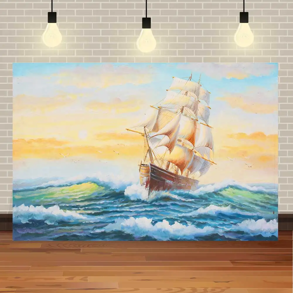 

Фон для фотосъемки с изображением корабля пирата