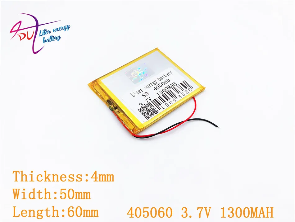 Литий полимерный аккумулятор для Mp3 MP4 MP5 GPS bluetooth 3 7 В 1300 мАч 405060 385060|Батареи MP3/MP4