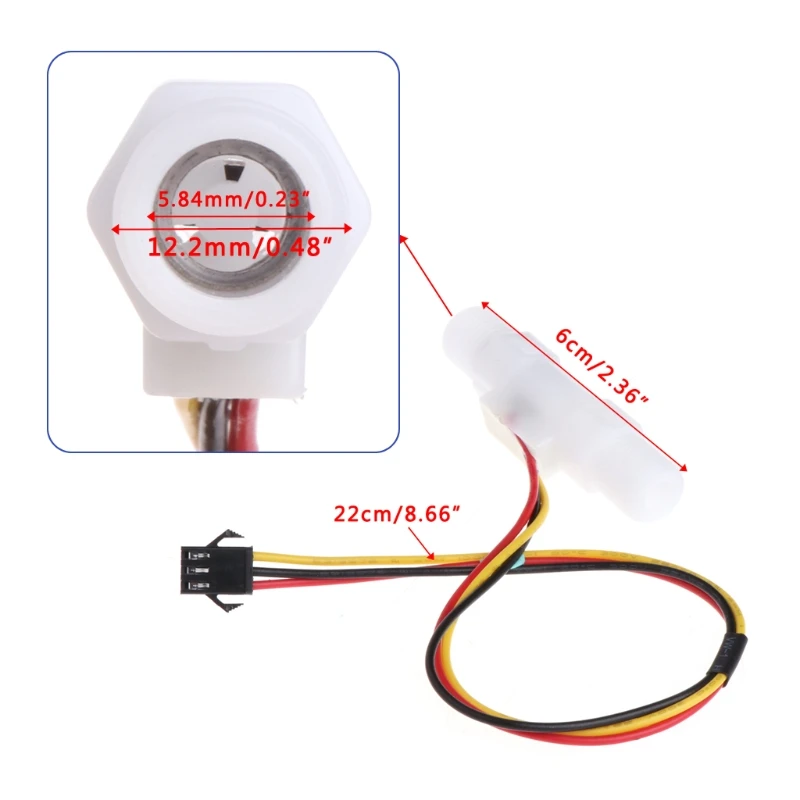 

0.3-3.0L/min Plastic Water Liquid Level Flow Sensor Meter Male G1/4