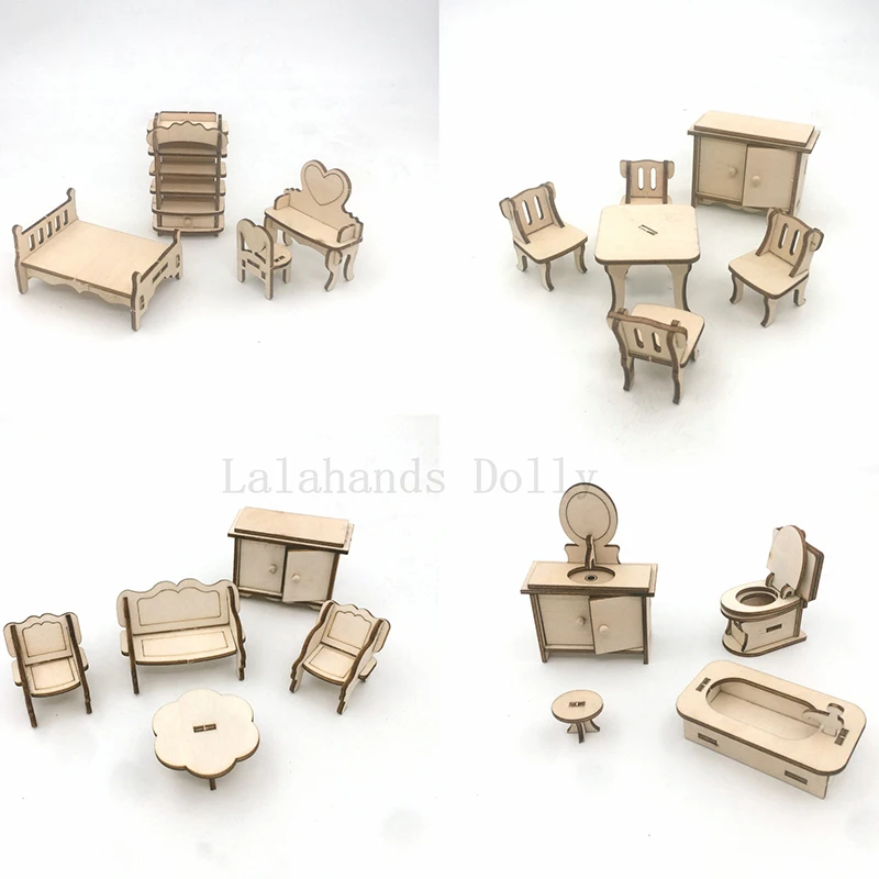 

Набор деревянных игрушек для кукольного домика, персонализированные Креативные аксессуары для кухни, гостиной, ванной комнаты, стола