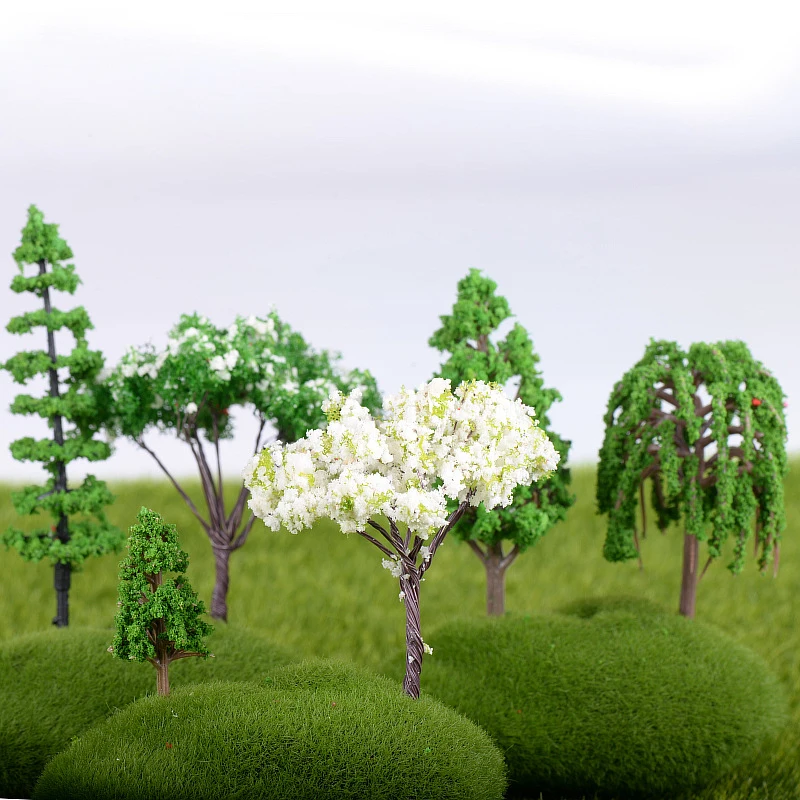 Artificial Pink Tree Willow Miniature Fairy Garden Home Houses Decoration Mini Craft Micro Landscaping Decor DIY Accessories | Дом и сад