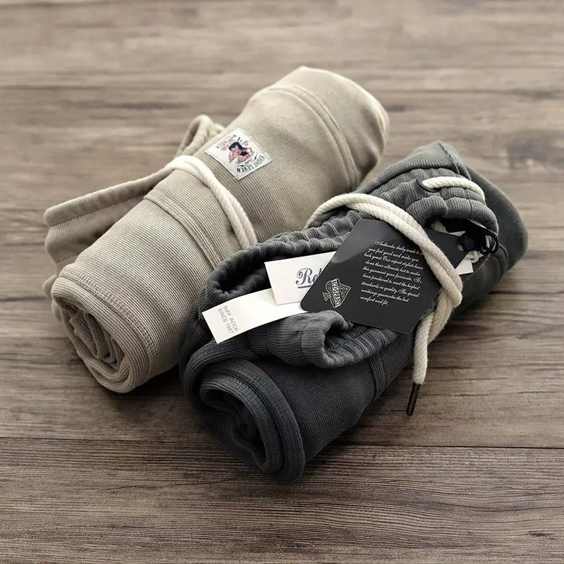 

Knit Shorts Men's Japanese Retro Cotton Made Old Lazy Elastic Waist Sports Loose Casual Five-point Pants Men