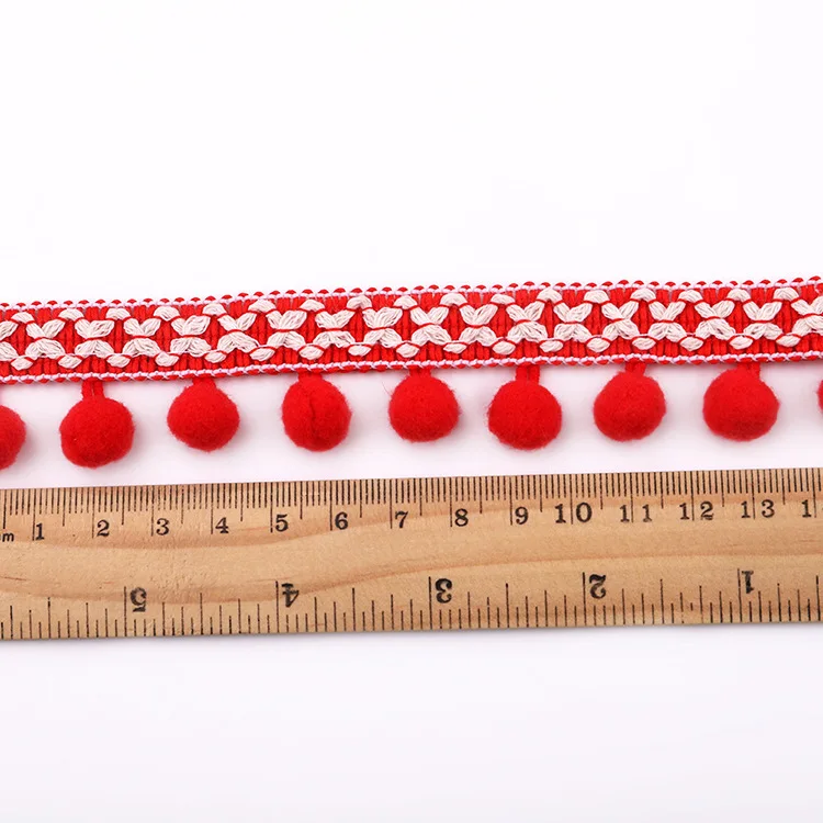 1 ярд классическая отделка помпоном кружевная ткань аксессуары для шитья бахрома