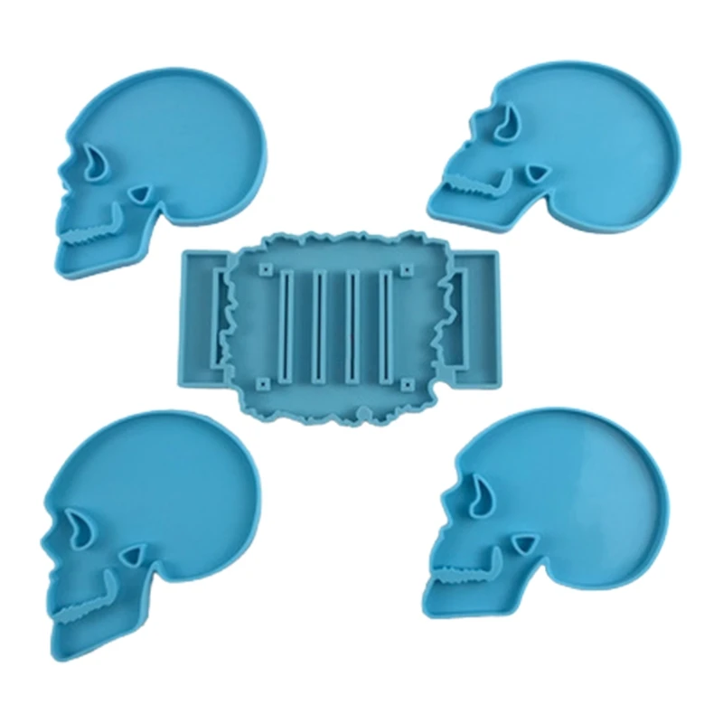 

1/5 Pcs Skeleton Coaster Epoxy Resin Mold Cup Mat Casting Silicone Mould DIY Crafts Jewelry Placement Plate Decoration Mold