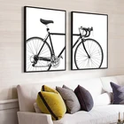 SURELIFE в минималистском стиле с принтом в виде велосипеда велосипедный настенный художественный холст Картины черный и белый Nordic плакат в скандинавском стиле фотографии домашний декор