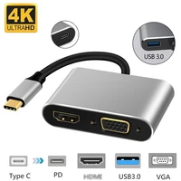 5 in 1 usb c hdmi compatible type c to hdmi 4k adapter vga usb3 0 audio video converter pd 87w fast charger for macbook pro