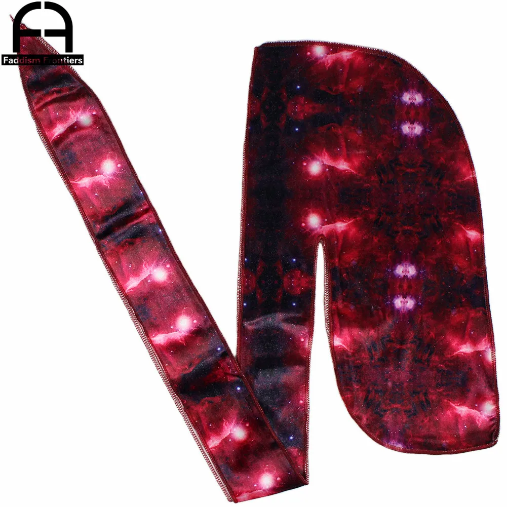 Бархатные банданы Durag с космическим принтом для мужчин зимние мужские бархатные