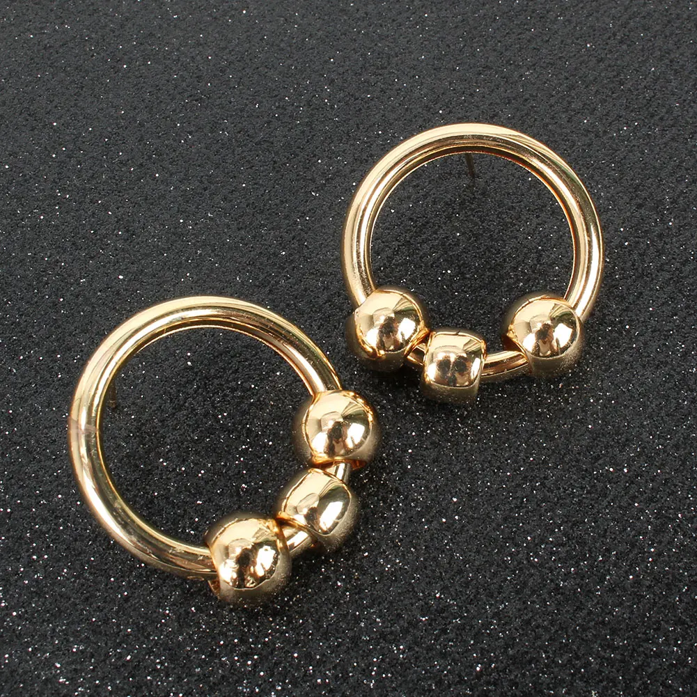 

HaHaGirl Fashion Metal Drop Earrings For Women Geometirc Gold Alloy Circle Hoop Earrings Brincos 2021 Trend Jewelry Girl Gift