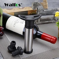 walfos wine saver vacuum pump with 4 x vacuum bottle stoppers stainless steel wine pump sealer preserver set