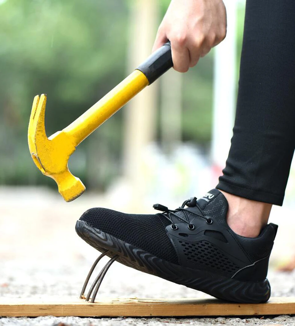 Мужские уличные дышащие сетчатые легкие и удобные защитные рабочие ботинки со