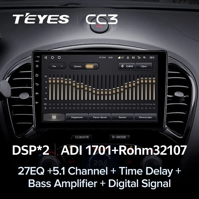 TEYES CC3 Штатная магнитола For Ниссан Жук YF15 Nissan Juke 2010 - 2014 до 8-ЯДЕР 6 + 128ГБ 27EQ DSP