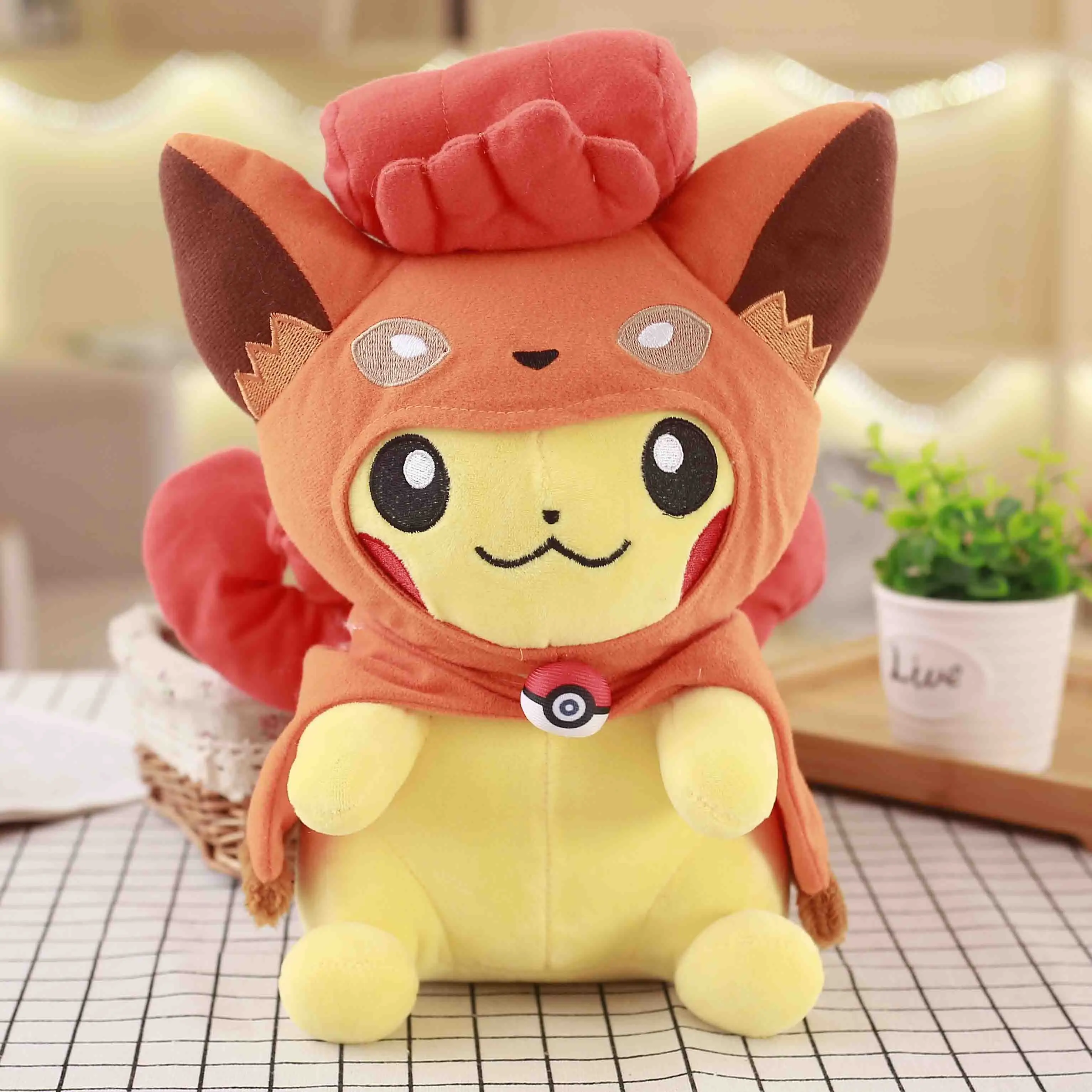 30cm Fire pikachu Детектива Пикачу Jigglypuff чармандер Сквиртл плюшевые игрушки мягкие милые захватные машины куклы для детей Забавный подарок - Цвет: 30cm Fire pikachu