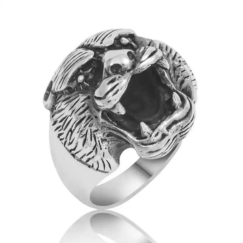 

Silverlina Silver Puma Head Men Ring