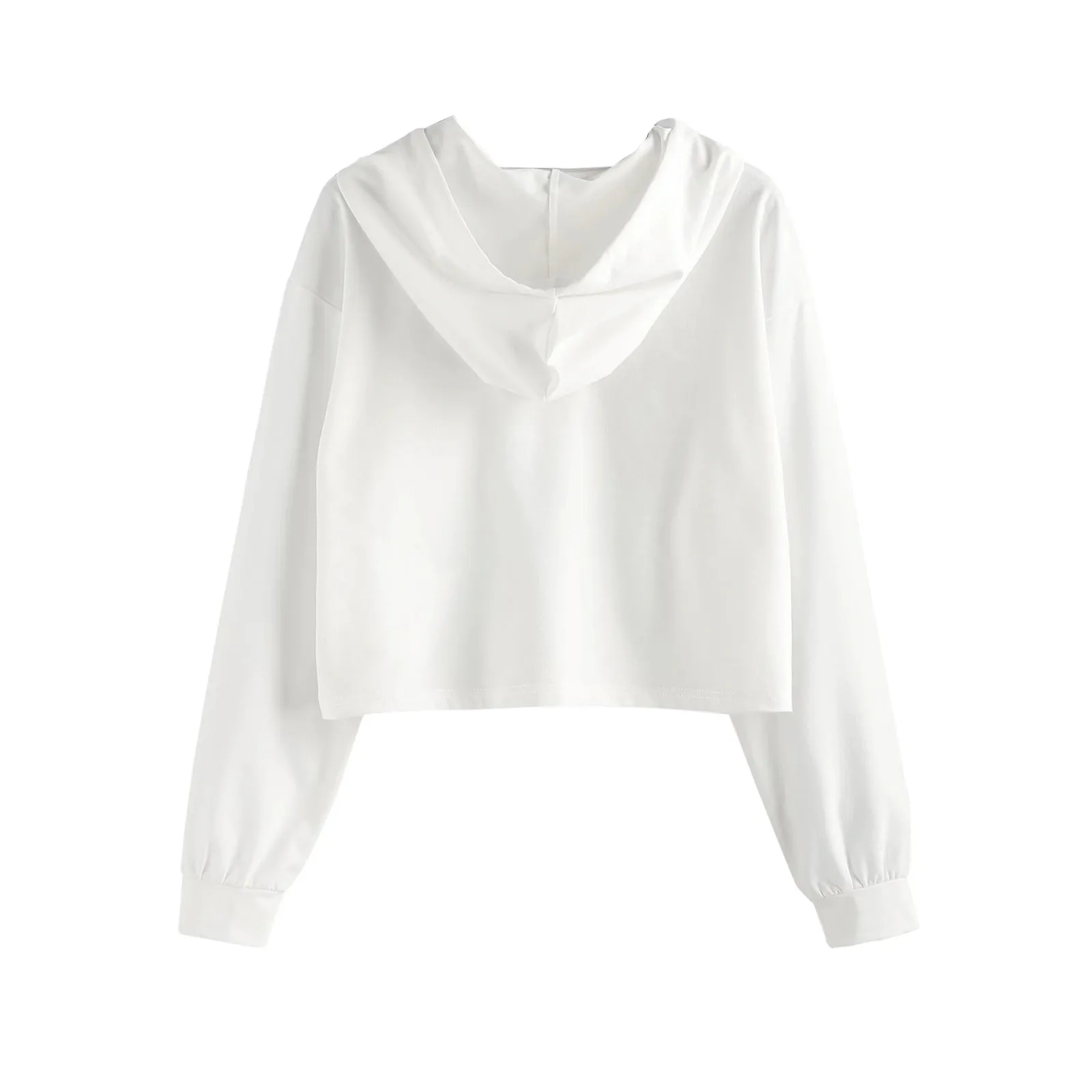 New Sweatshirts Women Casual Women Solid Color Long Sleeve Loose Drawstring Hoodie Sports Top Pullover Clothes Sweatshirt 2021