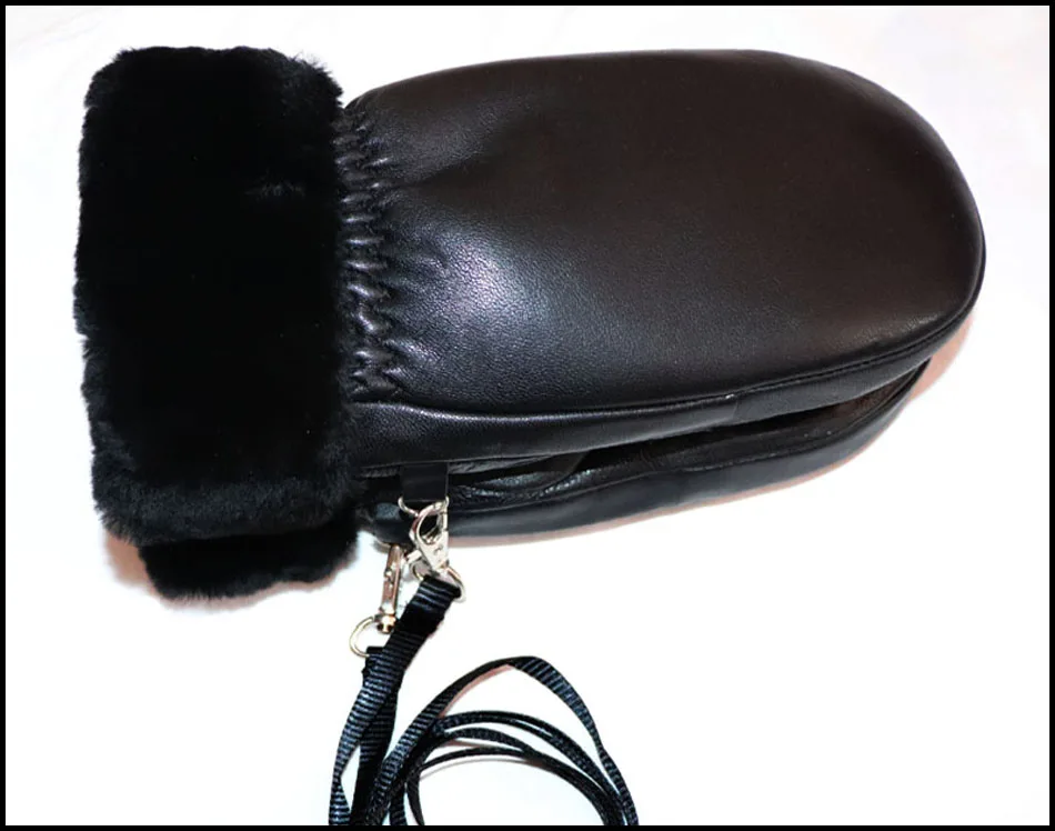 Перчатки из овчины для мужчин и женщин кожаные варежки зимние ветрозащитные