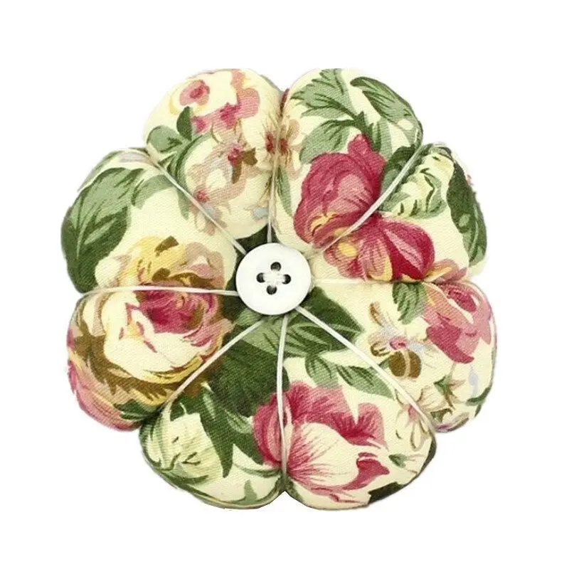 

Pumpkin Fabric Sewing Needles Pin Cushion With Elastic Wrist Belt For Sewing Embroidery Fashion Gift 9*9*3.5CM