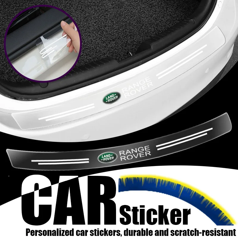 

Car Carbon Fiber Trunk Rear Guard Plate Sticker Rear Bumper Trim for Land Rover LR4 LR2 Evoque discovery 2 3 4 freelander 1 2