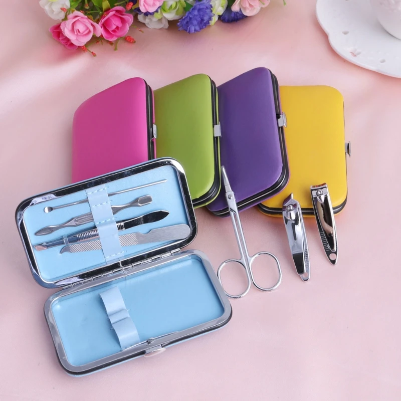 Горячая Распродажа 7 шт. маникюрный набор по уходу за ногтями Ножницы Путешествия