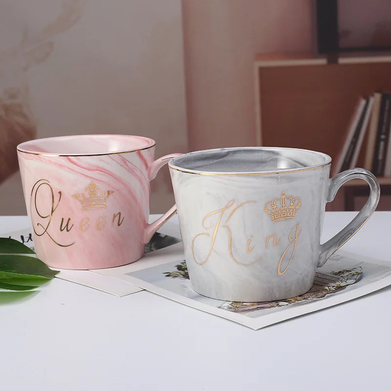 Best Quality Luxury Flamingo Marble Ceramic Couples Cup Coffee Milk Mugs Breakfast Afternoon Tea Creative Wedding Festival Gifts | Дом и сад