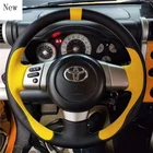 Для Toyota FJ Cruiser DIY ручной работы из кожи и замши чехол рулевого колеса автомобиля набор автомобильные аксессуары