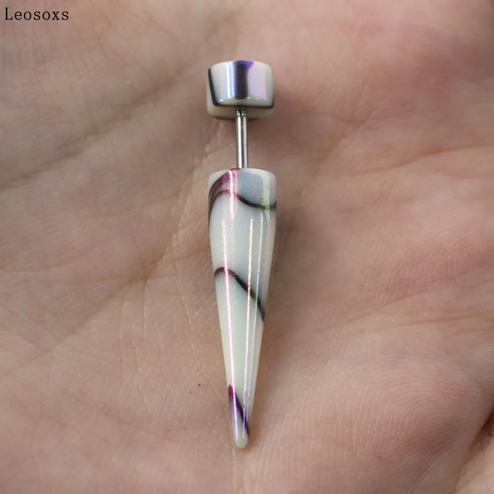 

Leosoxs 2 Pcs AB Color Earrings Piercing Jewelry 2020 New Fake Pinna