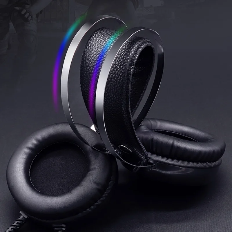 

Stereo Gaming Headset Luminous Noise Cancelling Ear Headphones with Mic for PC Computer ND998