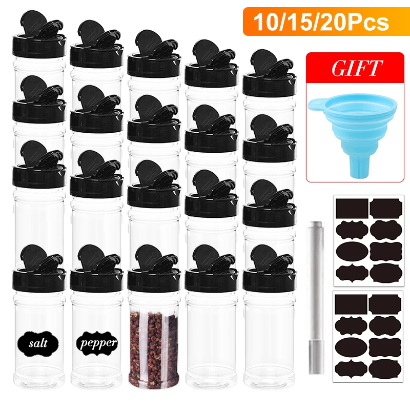 

5/10/15/20PC Salt and Pepper Shakers Spice Jars Spice Container Plastic Does Not Contain BPA Canister Set Kitchen Sugar Bowl