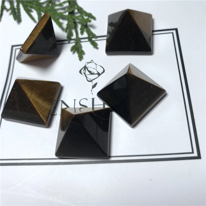 Абсолютно новый 100% 2 см натуральный тигровый глаз Кристалл пирамиды с украшением