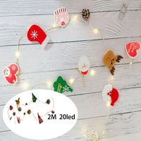 2m snowman christmas tree led string lights pinecone bell garland copper wire string christmas home decor new year ornaments