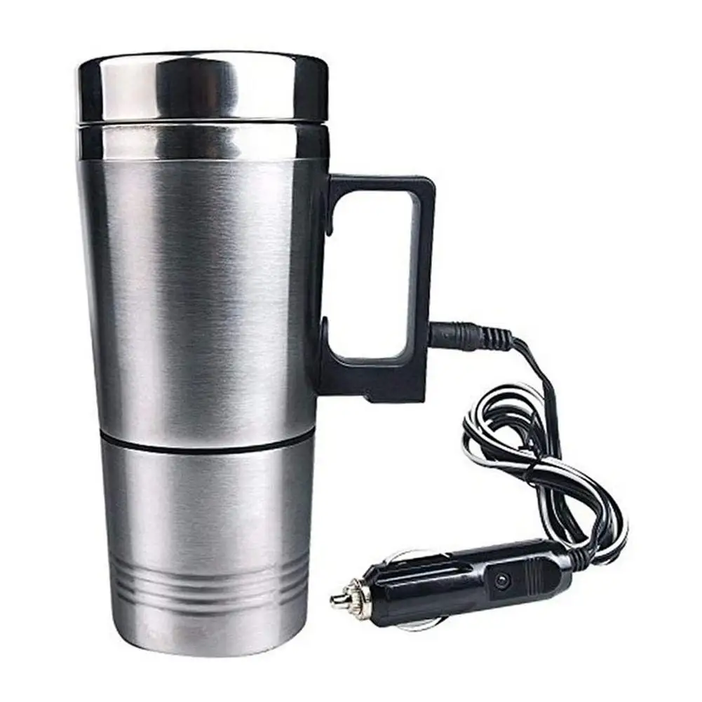 

12V/24V Car Heating Water Cup Electric Kettle With Inner Tank Vacuum Flask For Car Travel USB Heating Cup Electric Car Kettle