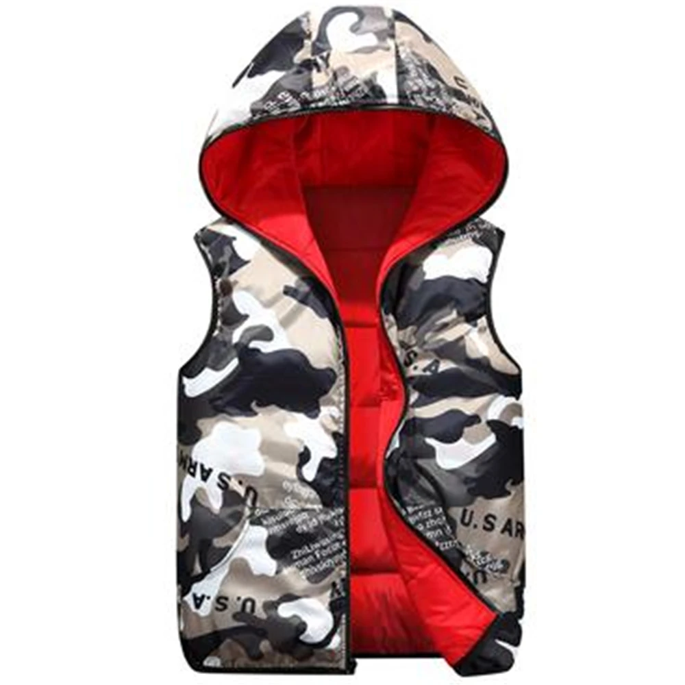 Mens Jackets Sleeveless Vests Winter Male Double-Wear Cotton-Padded Hooded Coats Autumn Thick Warm Waistcoats Clothing vest