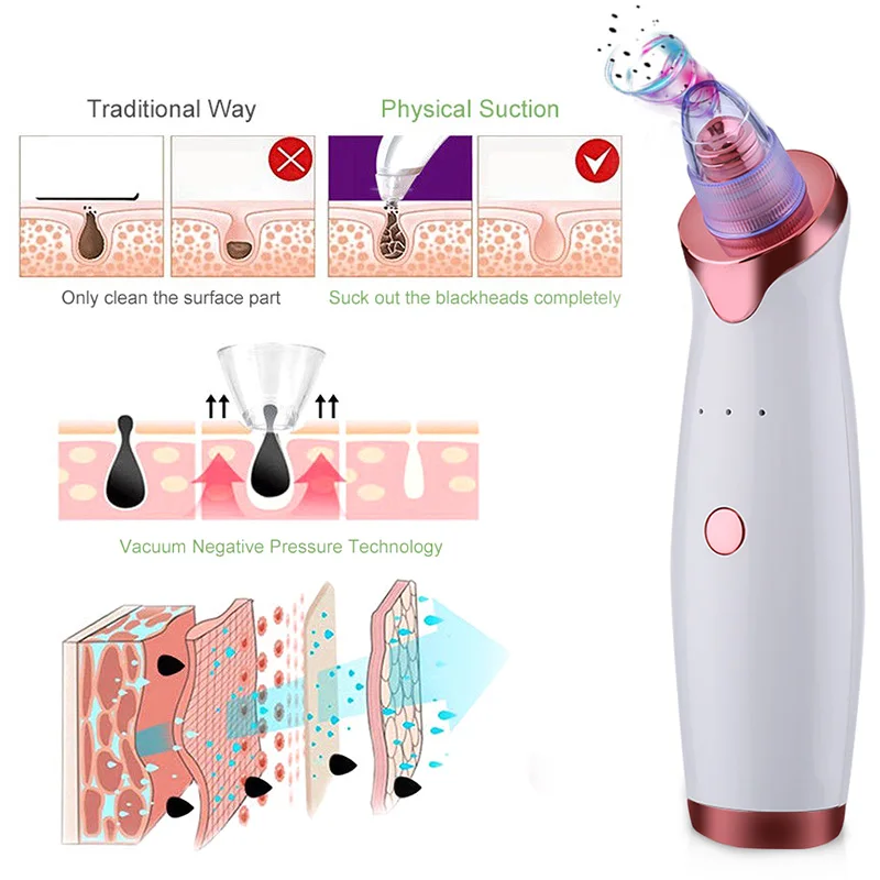 

Blackhead Remover Electric Vacuum Face Ance Pore Cleaner Vacuum Skin Care Suction Pimple Clean Skin Scrubber Blackhead Remover