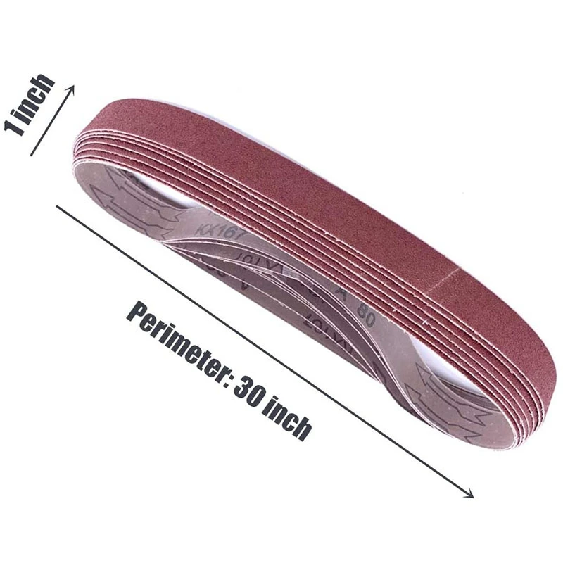 

24 Pcs 1X30 Inch Aluminum Oxide Sanding Belts Heavy Duty Sanding Belts Multipurpose Abrasive Belts for Belt Sander